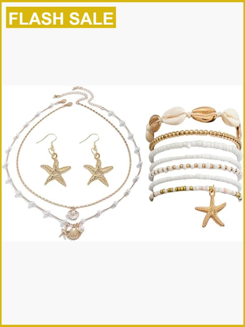 Shell Starfish Jewelry Set - Beach Boho Charm